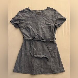 Oliver Bonas Blue and White Striped Mini Dress Size 10